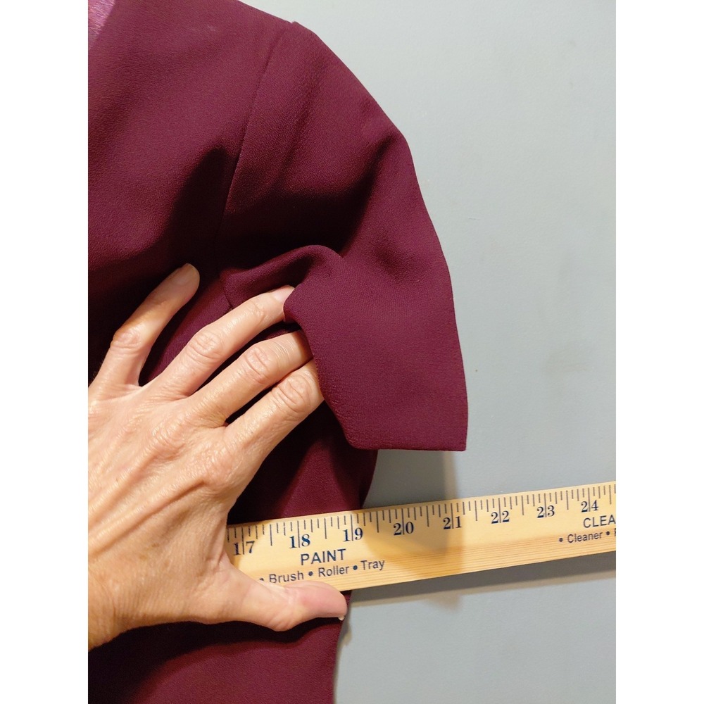 Talbots Womens Size 12 Maroon Formal Coquette Minimalist Dress Shoulder Pads - Picture 13 of 16